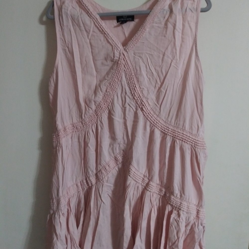 Curationss Brand XL Pastel Pink Sleeveless Ruffle